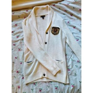 Rare Tommy Hilfiger Cardigan (with Hogwarts style patch)
